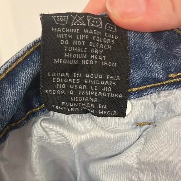 Men's Distressed Skinny Jeans in Classic Blue - Picture 9 of 9